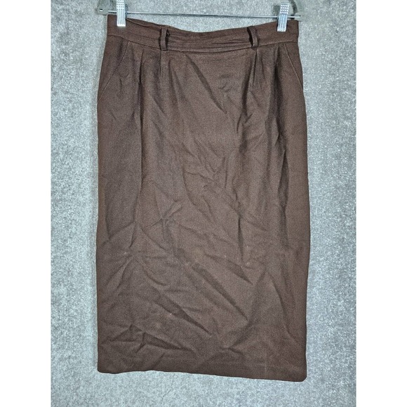 Vintage‎ Michele Wool Long Maxi Skirt Womens Juniors Size 13/14 Brown Lined - Picture 1 of 9